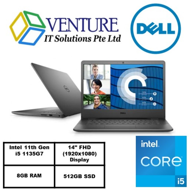 New 11th Gen (READY STOCK) New Vostro 14 3400- Intel® Core™ i5-1135G7/Windows 10 Pro/ MX330 2GB /8GB RAM/512GB SSD/Accent Black