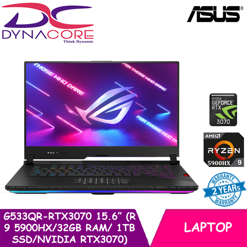 DYNACORE - ASUS ROG STRIX SCAR 15 G533QR-RTX3070 | 15.6 In 300Hz 1920x1080 FHD | RTX3070 | Ryzen 9 5900HX | 32GB RAM | 1TB SSD | WIN 10HOME 2YEARS WARRANTY BY ASUS