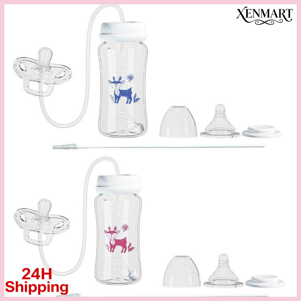XENMART 3 trong 1 Bình sữa cho bé không cần dùng tay 300ML Cổ rộng Bình sữa trọng lực Bình đựng sữa