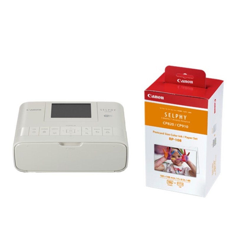 Canon SELPHY CP1300 Compact Photo Printer & RP-108 (4R Size Photo Paper & Ink Cartridge) Bundle Singapore