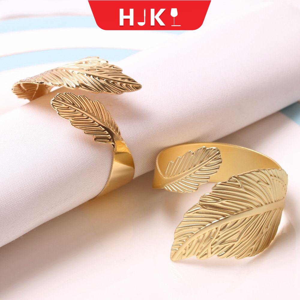 HJKL Những món quà Lá Feather Tiệc cưới Tiệc cưới Bàn ăn Trang trí bàn Nguồn cung cấp bàn Nhẫn khăn ăn Khóa khăn ăn Vòng mô