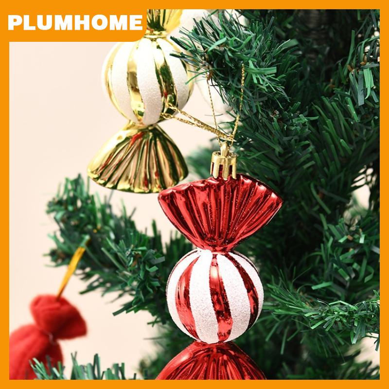 PLUMHOME 4 Pcs Giáng Sinh Kẹo Mặt Dây Chuyền Trang Trí Đáng Yêu Giáng Sinh Cây Đồ Trang Trí Cho Lễ Kỷ Niệm Sinh Nhật Năm Mới Trong Nhà Kỳ Nghỉ