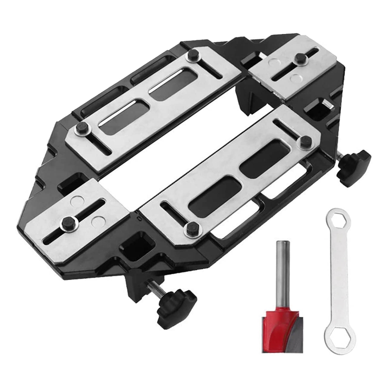 Door Hinge Template Jig Door Hole Opener Slotting Locator Aluminum Alloy Door Hinge Clamp