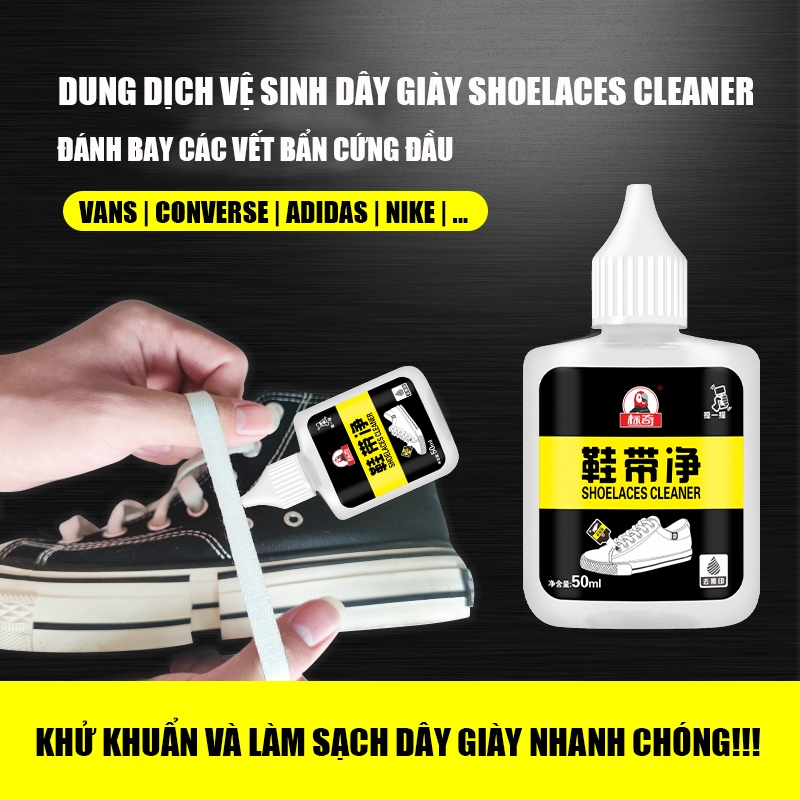 Dung dịch vệ sinh dây giày Shoelaces Cleaner 50ml công nghệ nano làm sạch nhanh tiện lợi kháng khuẩn