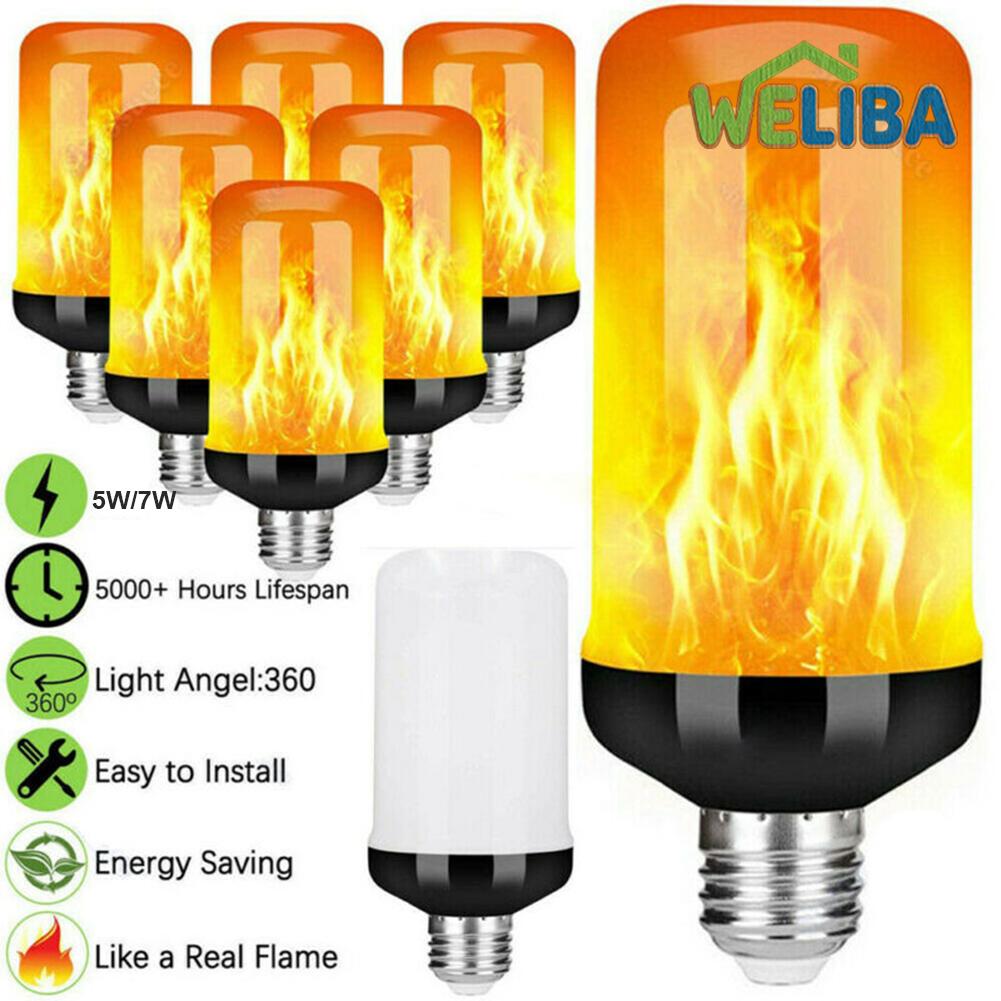 Durable and Practical Flame Effect Fire Light Bulb with 4 Lighting Modes ราคา 199 บาท*ส่งฟรี