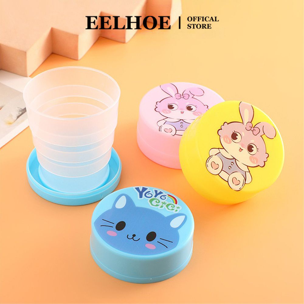 Folding Cup Cute Cartoon Telescopic Plastic Water Cup Outdoor Portable Mouthwash Cup Travel Drinking Plastic Cup Can Be Folded Or Unfolded For More Convenient Storage ราคา 9 บาท*ส่งฟรี