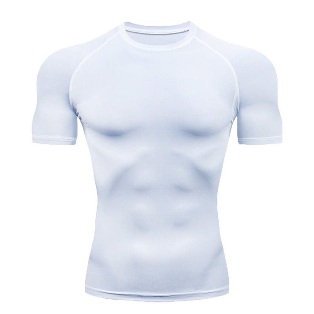 LYGJZC Khô nhanh Áo thun thể dục nam Tay áo ngắn Áo nén Áo thun thể thao nam Áo thun tập gym Đồ thể thao Áo thể thao chạy bộ Phòng tập thể dục - 4