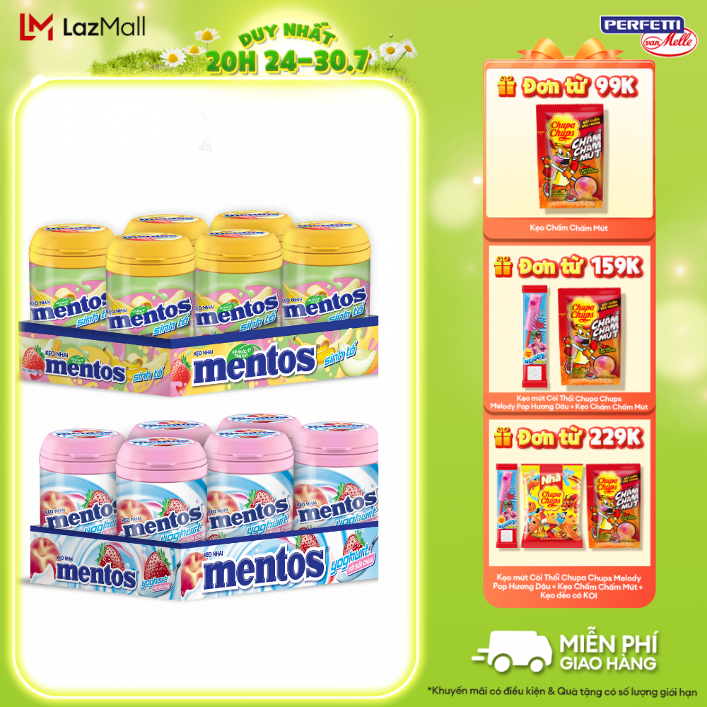 Kẹo Nhai Mentos hương trái cây (Hộp 6 hũ)