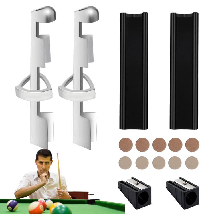 Pool Cue Repair Kit Metal 2 Cue Tips Trimmers 10 Tips 2 Clamps Set with 2 Pool Ball Shapers Cue Sticks Accessories 16pcs Pool Table Accessories Kit for Home Arena Journey Trip thrifty