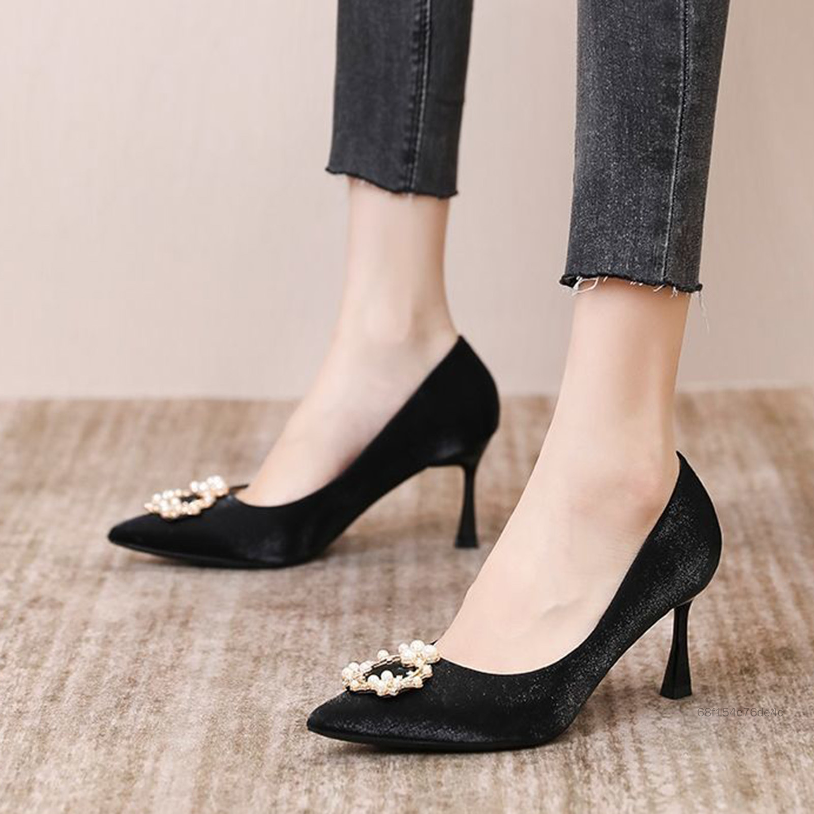 Phụ nữ đóng ngón chân nhọn giày da mềm PUP bằng da giày cưới cho văn phòng ngày khiêu vũ mặc đồ hàng ngày IIU-VN - 3