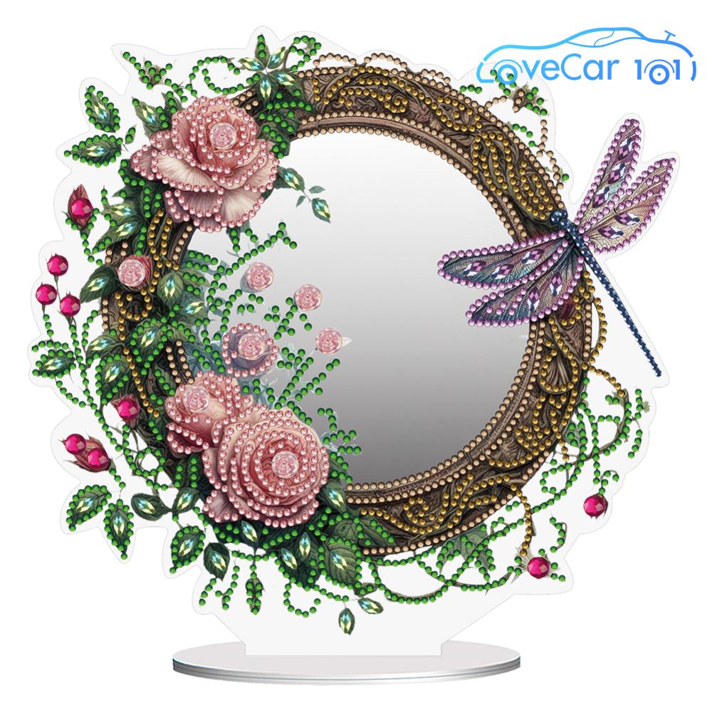 Acrylic Flower Animal 5D DIY Diamond Painting Mirror Crystal Diamond Art Painting Mirror for Home Decor ราคา 223 บาท*ส่งฟรี