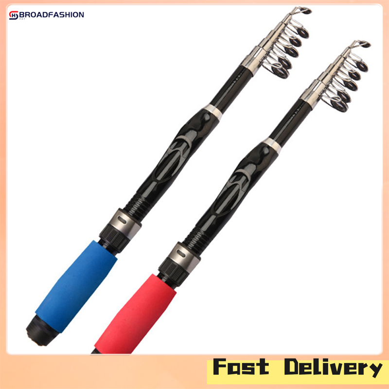 Broadfashion Telescopic Fishing Rod Glass Reinforced Steel Ultra Light Portable Travel Fishing Rod For Outdoor Fishing 3.6 / 4.3 / 4.9ft ราคา 149 บาท*ส่งฟรี