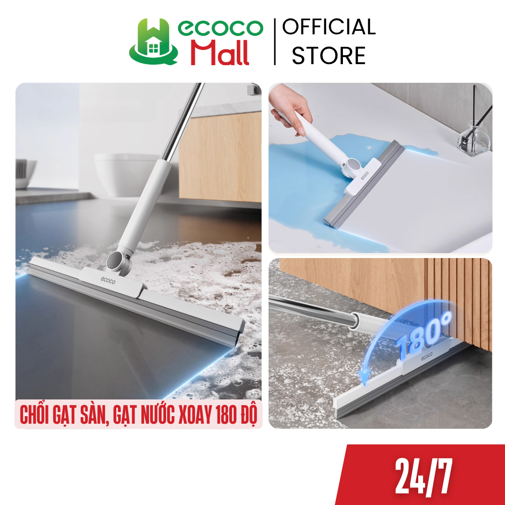  Cây lau kính ECOCO silicon 32cm 42cm 52cm thế hệ mới,Chổi gạt sàn,gạt nước xoay 180 độ cán dài dễ dàng vệ sinh đa năng 
