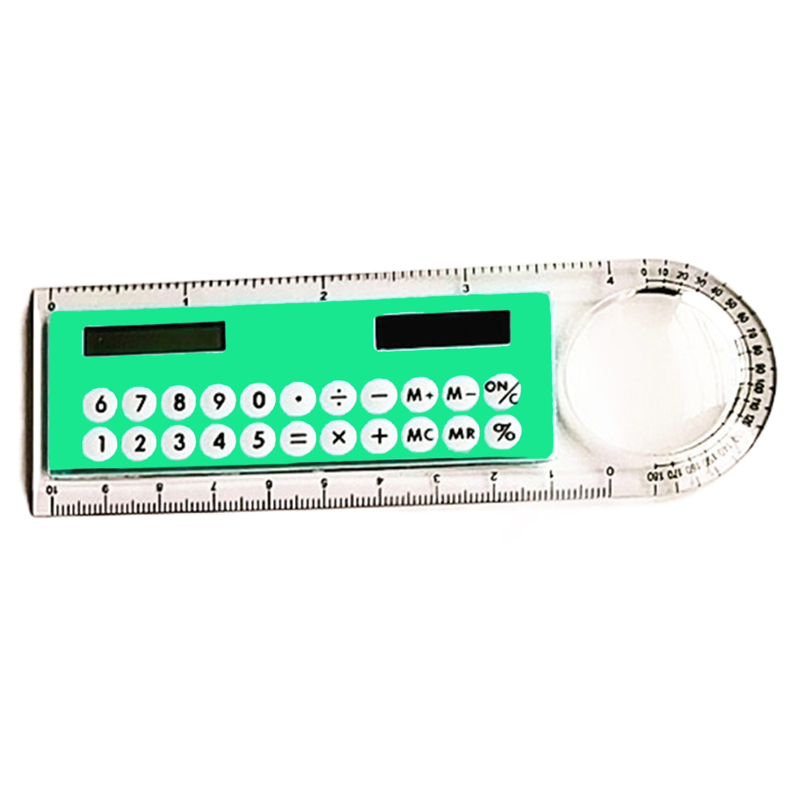 Solar Ruler Calculator Multifunctional Large Display Screen Stationery 3 in 1 10cm Length Solar Card Ruler for School Solar Ruler Calculator - 3