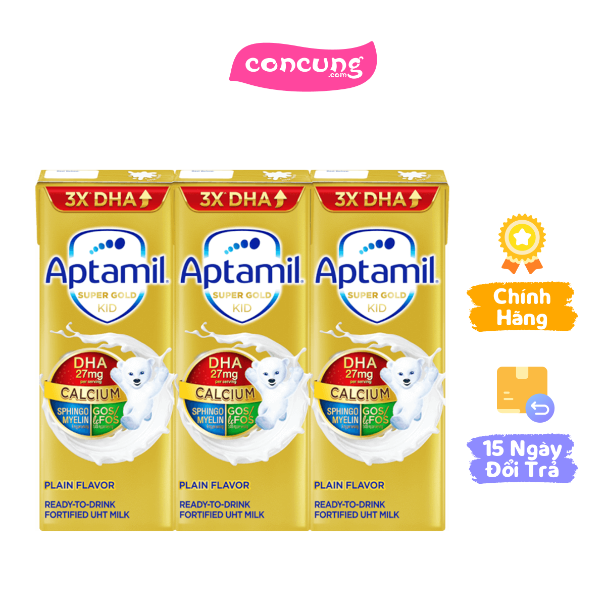 Sữa pha sẵn Aptamil Super Gold Kid 180ml lốc 3 hộp