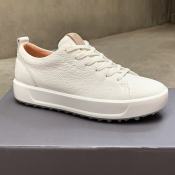 ECCO Golf Shoes - White Leather, Unisex Sports Casual