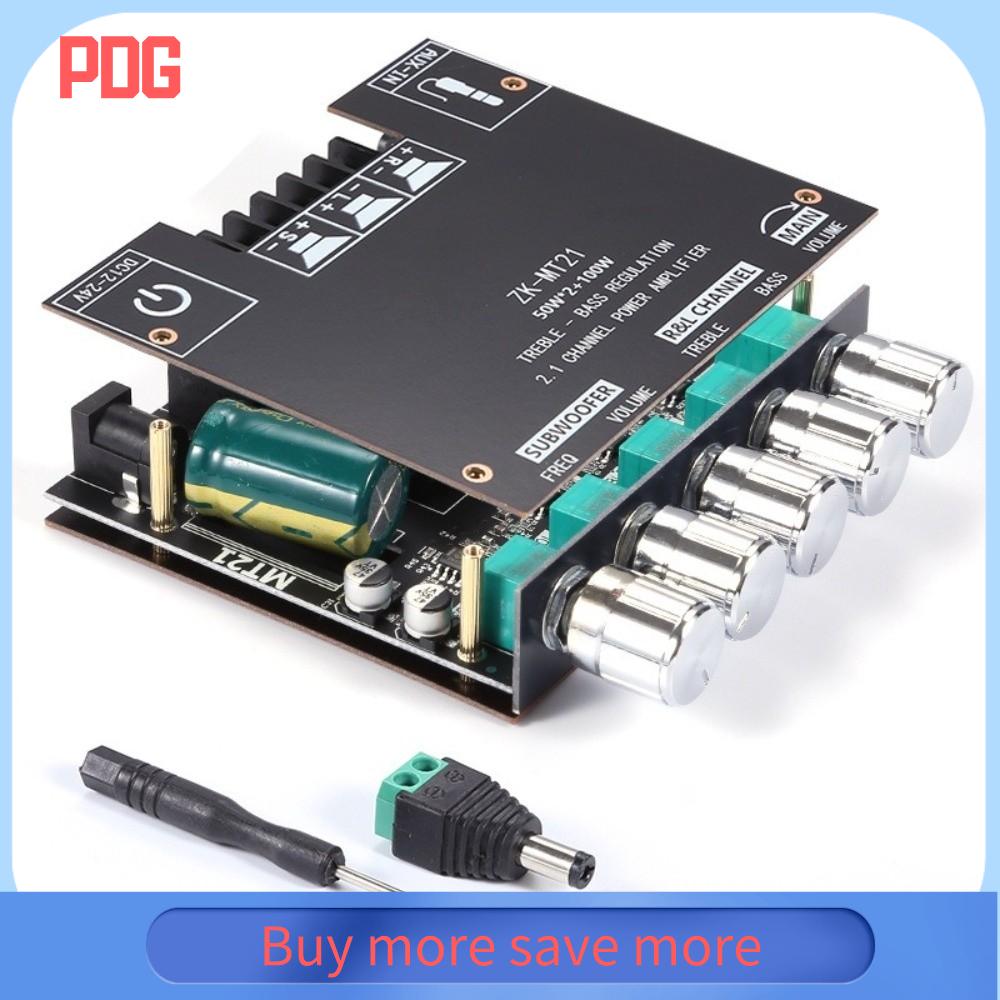 PDG 50Wx2+100W. Bo mạch khuếch đại ZK-MT21 Bộ khuếch đại 2.1 kênh DC12V 24V Bo mạch khuếch đại subwoofer Hữu ích Bộ khuếch đại công suất stereo Bộ khuếch đại Bluetooth 5.0 Âm thanh mạnh mẽ