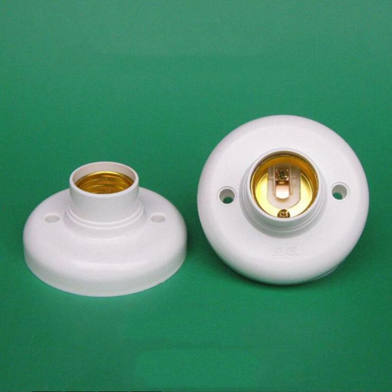 PEANSEA 1/5PCS Trần nhà Nhựa Tự làm tại nhà Phụ kiện đèn Ổ cắm tròn Ánh sáng vít Đế đèn E27 Giá đỡ bóng đèn