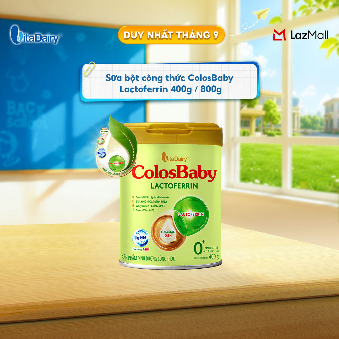 [NHIỀU GIAI ĐOẠN] Sữa bột ColosBaby Lactoferrin - Bổ sung dinh dưỡng, hỗ trợ đề kháng - Lon 400g / 800g