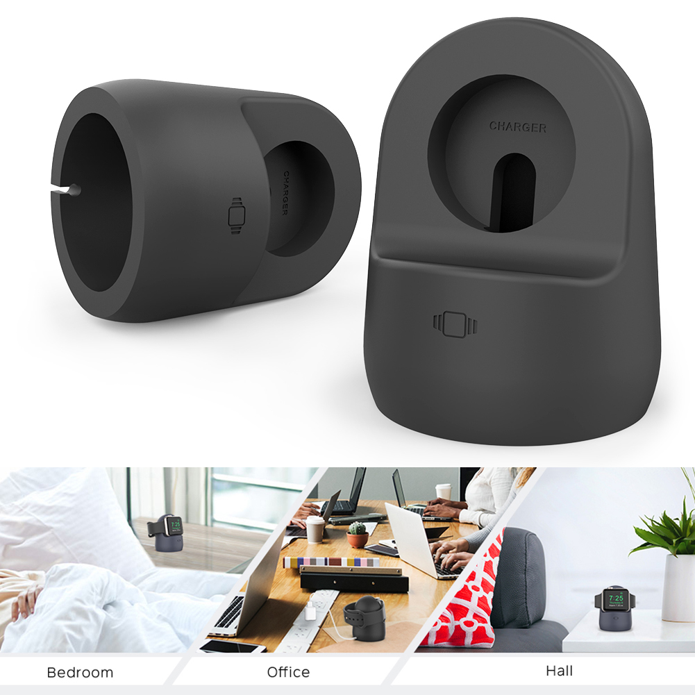 ZZOOI Silicone Charger Base Stand Watch Accessories Universal Charge Stand Holder Replacements for Apple Watch Series 7 SE 6 5 4 3 2 1