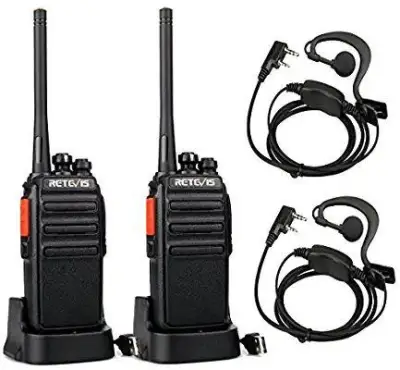 Retevis RT24 Walkie Talkie PMR446 License-free Professional Two Way Radio 16 Channels Walkie Talkies Scan TOT with USB Charger and Earpieces