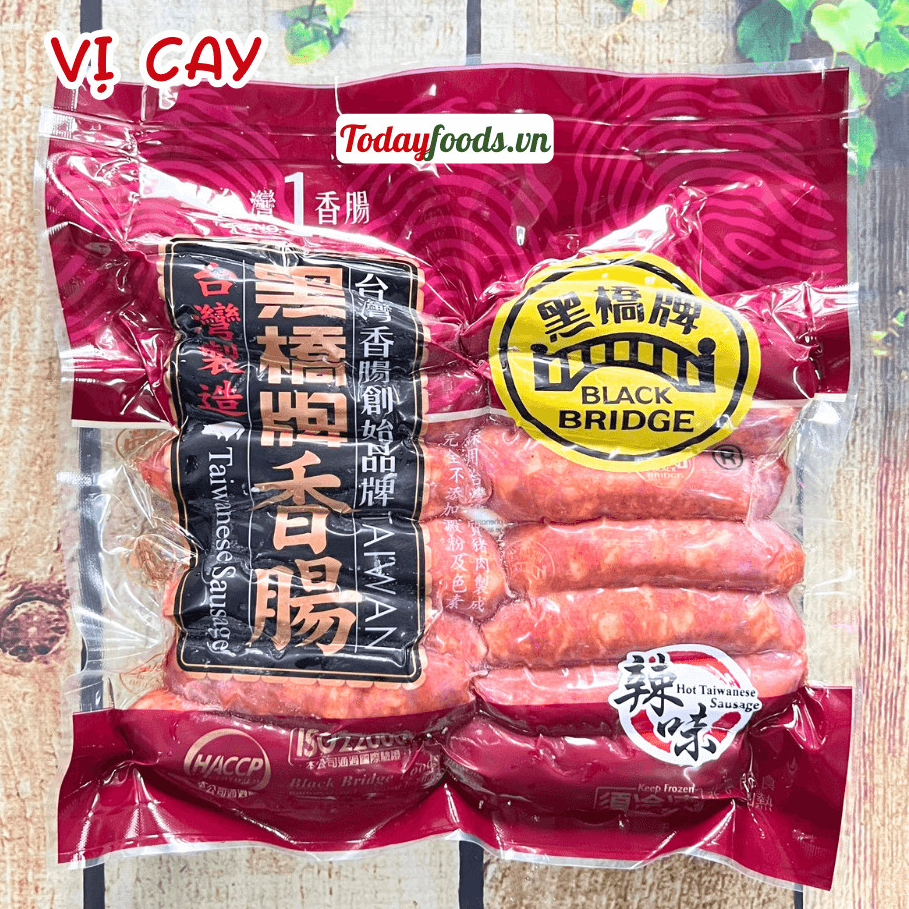 Lạp Xưởng Cầu Đen (tươi) vị Cay 530G (Lạp Xưởng Đài Loan) (Black Bridge)