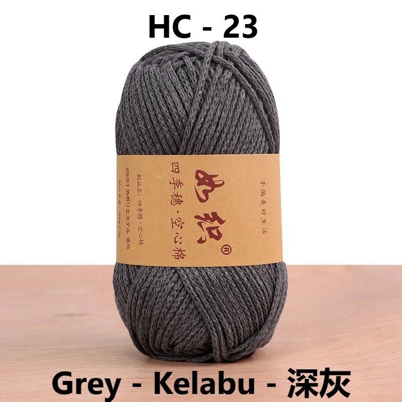 Benang Kait Cotton Hollow -100g - 2mm Cotton yarn Hollow - DIY Crochet & Knitting - Handmade - Bag Accessories