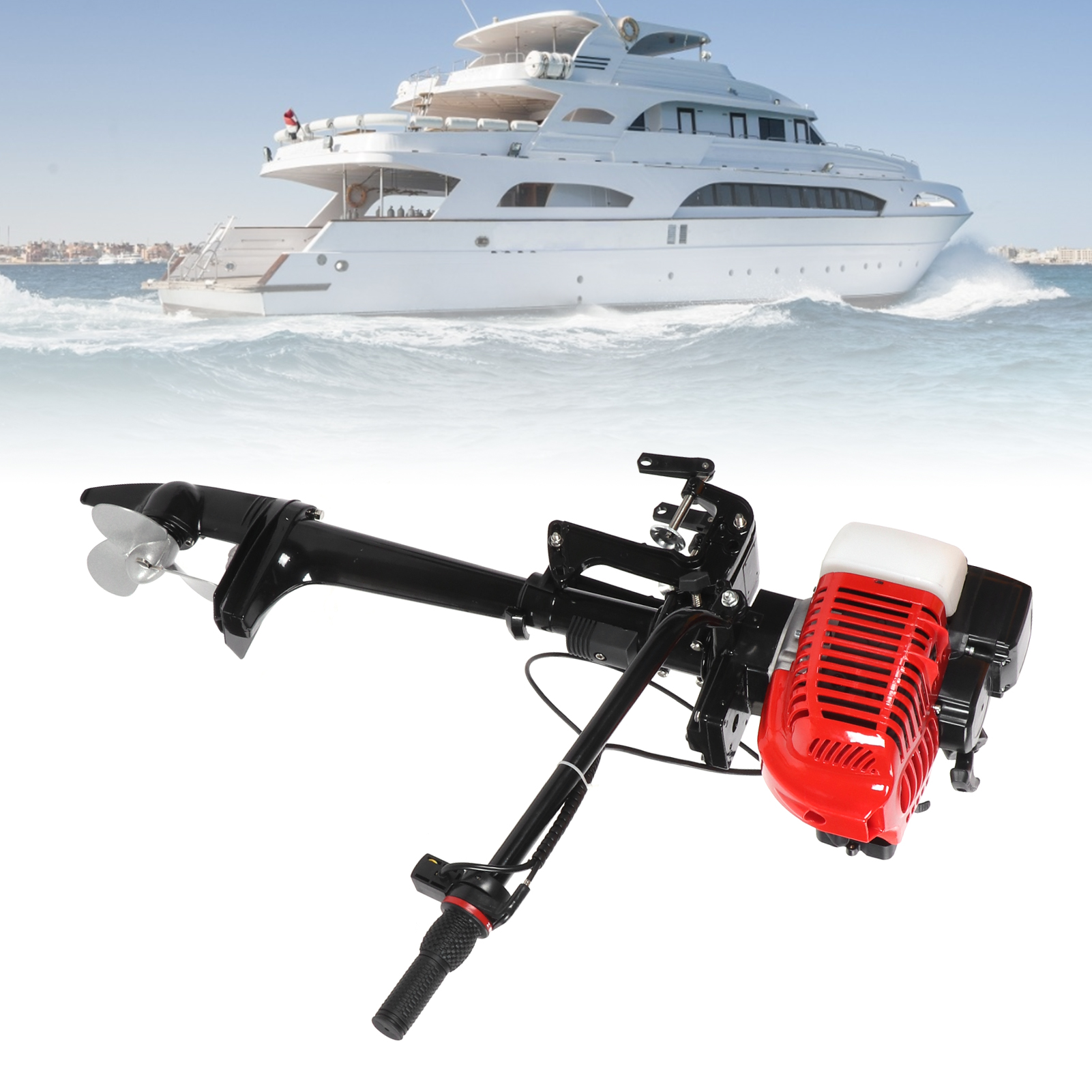 รถยนต์ 2 จังหวะ 3.6HP เครื่องยนต์นอกเรือสตาร์ทไฟฟ้าเครื่องยนต์เรือพร้อมระบบระบายความร้อนด้วยอากาศ ราคา 11,538 บาท*ส่งฟรี