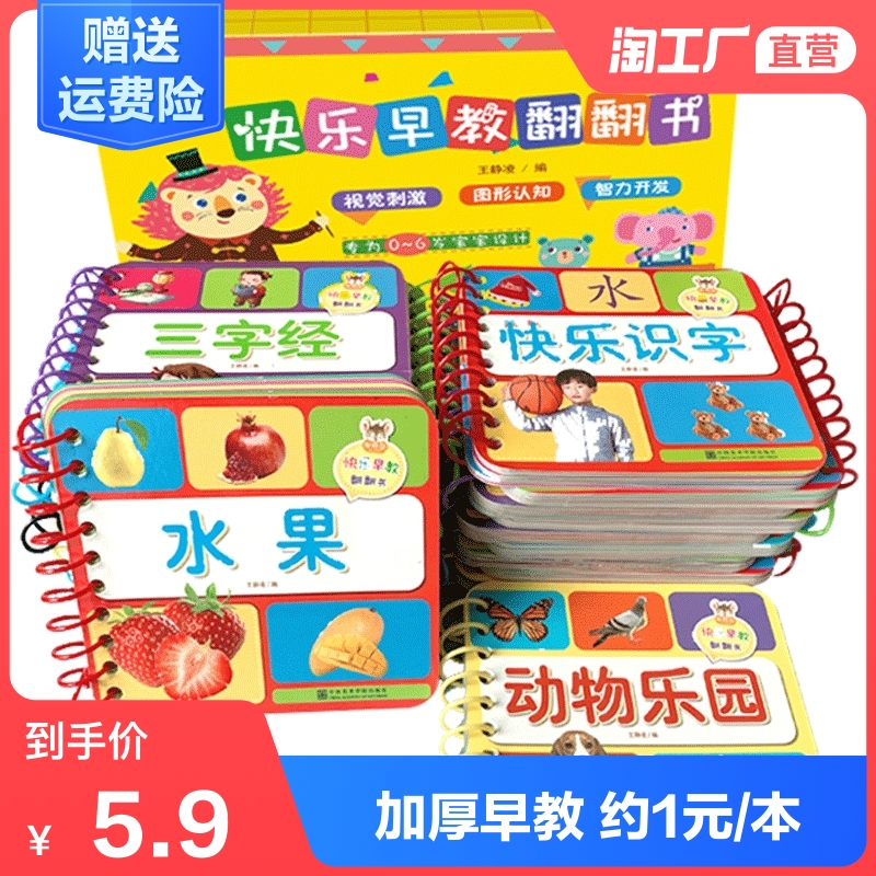 NJZG Children's literacy card 0-1-3 years old children's early education enlightenment cognitive card educational toys QT34