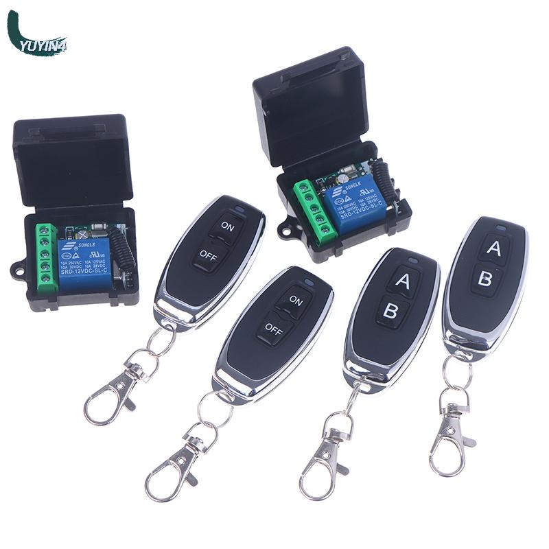 YUYIN4 433Mhz phổ không dây từ xa chuyển đổi quan trọng DC 12V 1CH Relay Receiver mô-đun RF EV1527 học tập mã Transmitter kiểm soát truy cập
