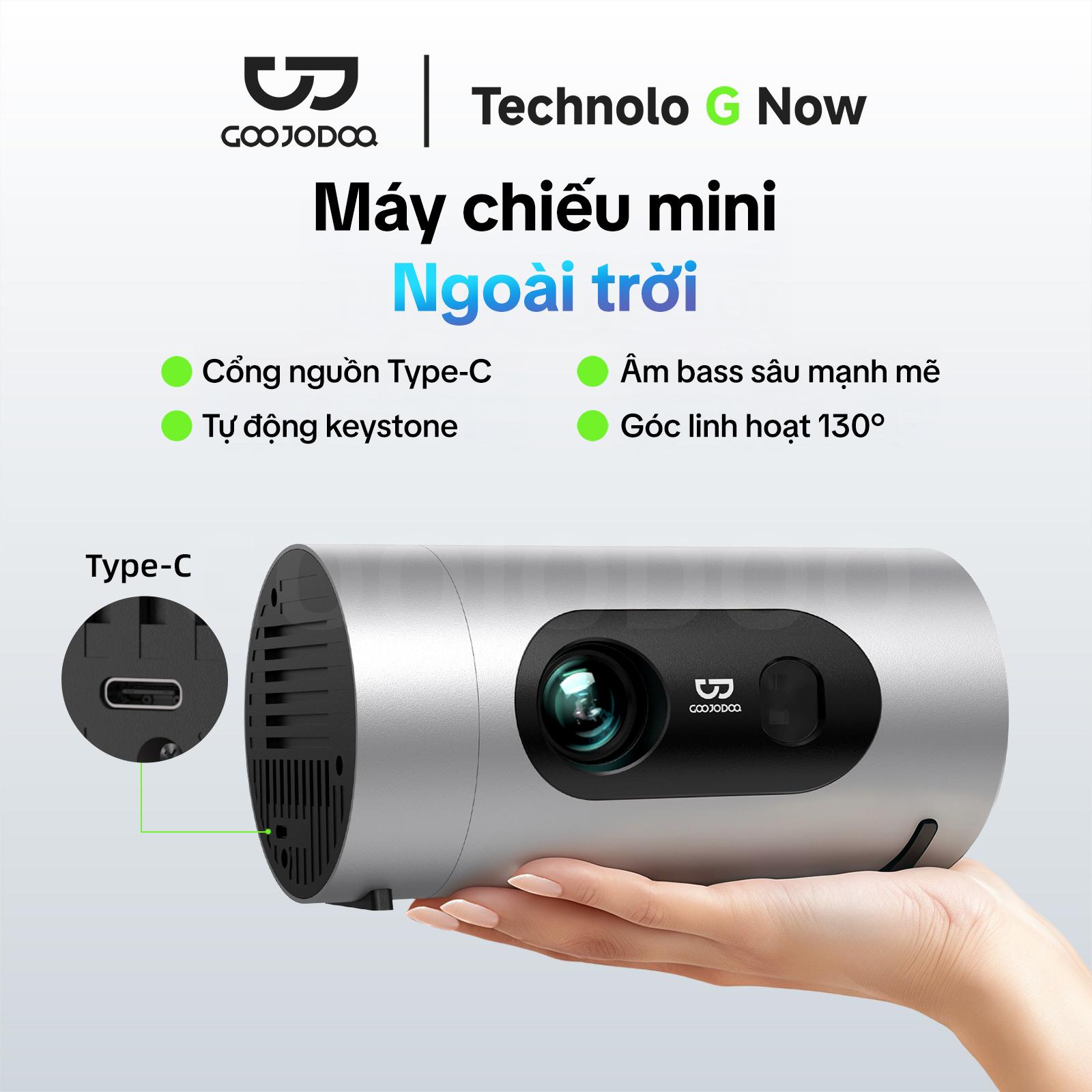 【Cod】 Goojodoq Android 13 Smart Mini Projector - Type-C Port, Uses Power Bank, Supports Maximum 4K, 5W Bass Speaker, Auto-Correcting, 3 Brightness Levels