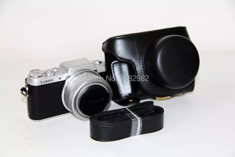 Túi đựng máy ảnh bằng da Dây đeo máy ảnh cho Panasonic Lumix GF7 gf6 GF5 GF3 12-32x14-42 máy ảnh với dây đai