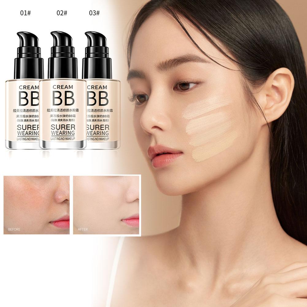 LAMEILA 30 ML BB Cream Waterproof Long Lasting Liquid Brighten Concealer Moisturizing Efficiency Foundation High D4R7