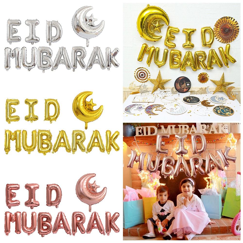 C52344 Sao trăng Ramadan kareem Trang trí lễ hội Trang trí sự kiện tiệc Đồ chơi bơm hơi Lá Bóng Bóng bay EID mubarak