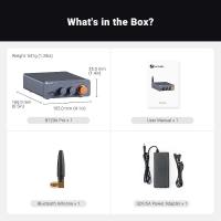 Fosi Audio BT20A Pro Bluetooth 5.0 Amplifier 300W x2 Wireless Amp TPA3255 2 Channel Mini Class D Integrated Home Audio Outdoor Stereo Receiver with Bass Treble Control for Passiv