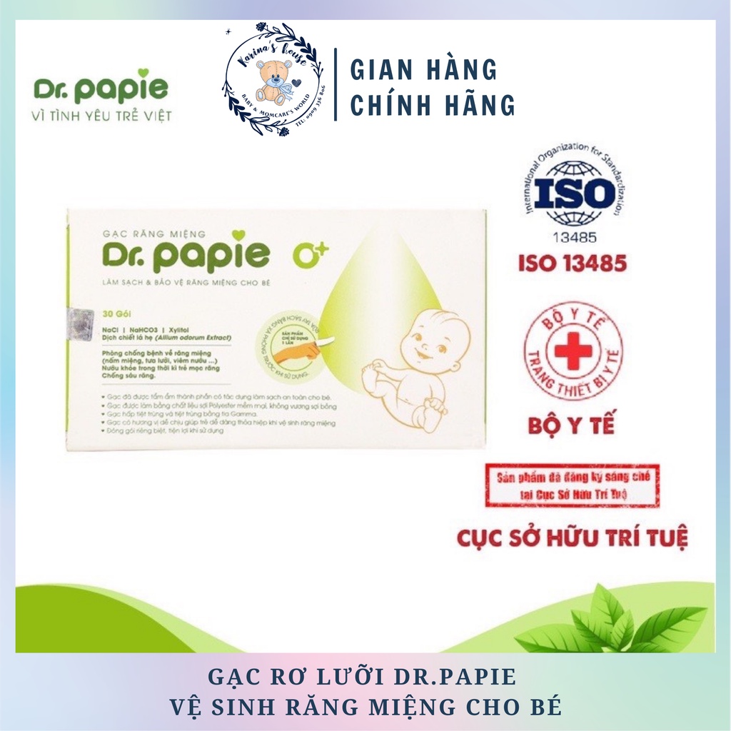 Gạc Rơ Lưỡi Dr Papie Vệ Sinh Răng Miệng Cho Bé