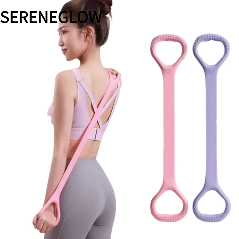 SERENEGLOW 8-Word Chest Expander Women's Open Back Training Shoulder Thin Back Artifact Home Yoga Tension Strap Back Silicone Thickened Elastic Belt ราคา 27 บาท*ส่งฟรี