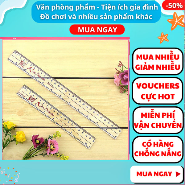 Combo 2 thước kẻ cứng Kim Nguyên 20cm hoặc 2 thước kẻ 30cm , Thước kẻ , thước đo đa năng , học sinh , Thước kẻ cứng, đồ dùng học tập, Gift Love