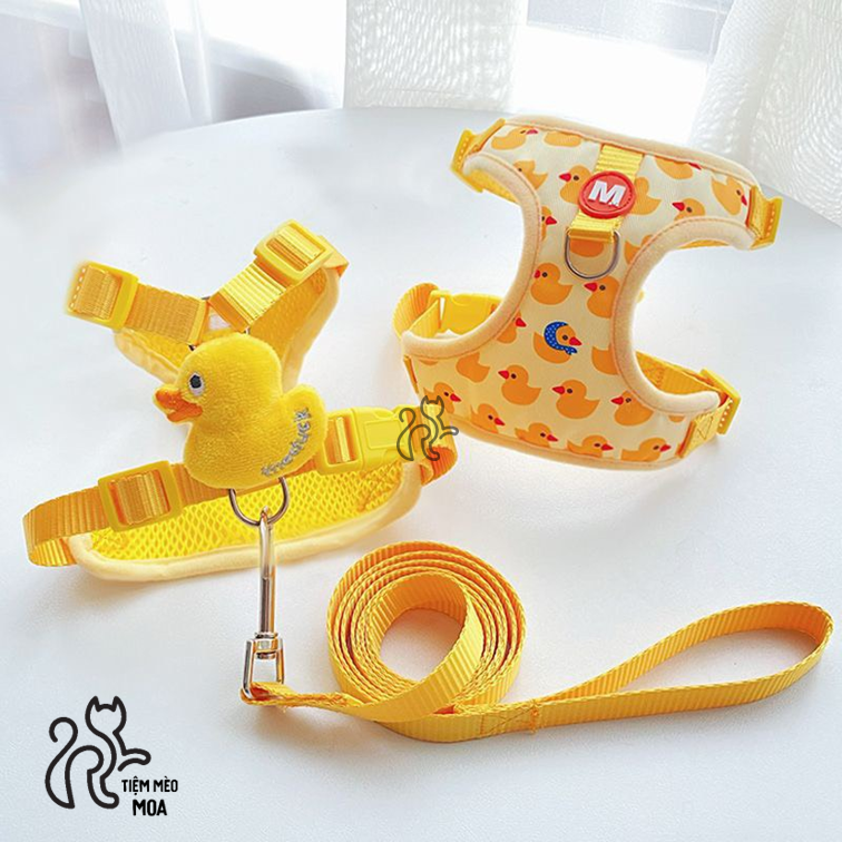 Yếm dắt hình vịt dễ thương có đệm lưng cho thú cưng - Dây dắt thú cưng - Tiệm Mèo Moa