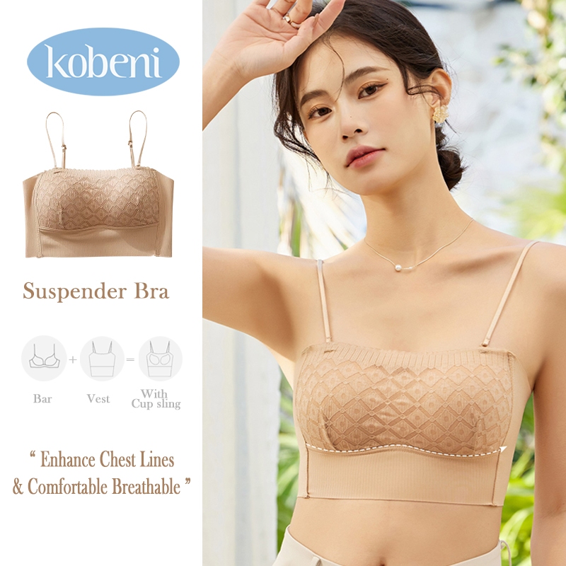 KOBENI Tanks & Camisoles Bra Straps Tank Top (With Sponge) Fashion Comfortable Soft Padded Women'S Tank Top ราคา 266 บาท*ส่งฟรี