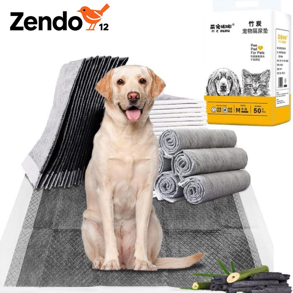 ZENDO12 S/M/L/XL Đệm thú cưng bằng than tre Siêu thấm hút Dùng một lần Tấm lót huấn luyện chó đi tiểu Thực tế Màu xám Thảm tã tiểu tiện Con chó