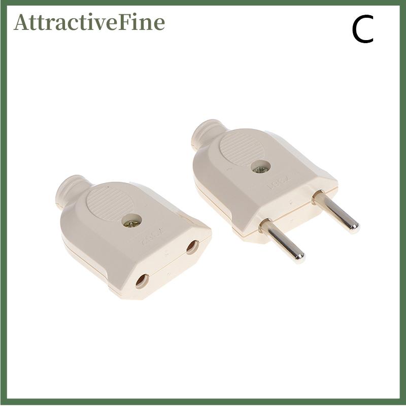 Attractivefine 2 Pin rắc cắm Châu Âu Nam Nữ ổ cắm kết nối điện tử hệ điện nối dài dây