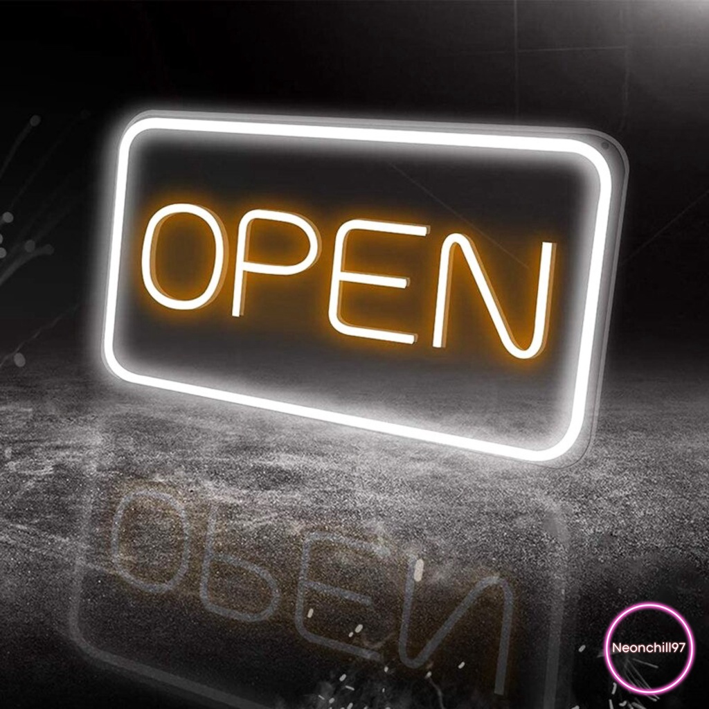 Open neon sign, Đèn led neon OPEN, Đèn neon bảng hiểu open trang trí cho shop
