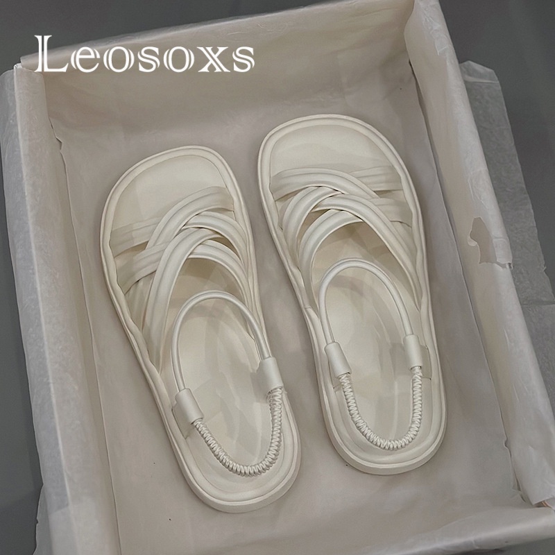 Leosoxs dép sandal nữ dép bánh mì nữ thời trang dép đế cao Chống Trượt 081004