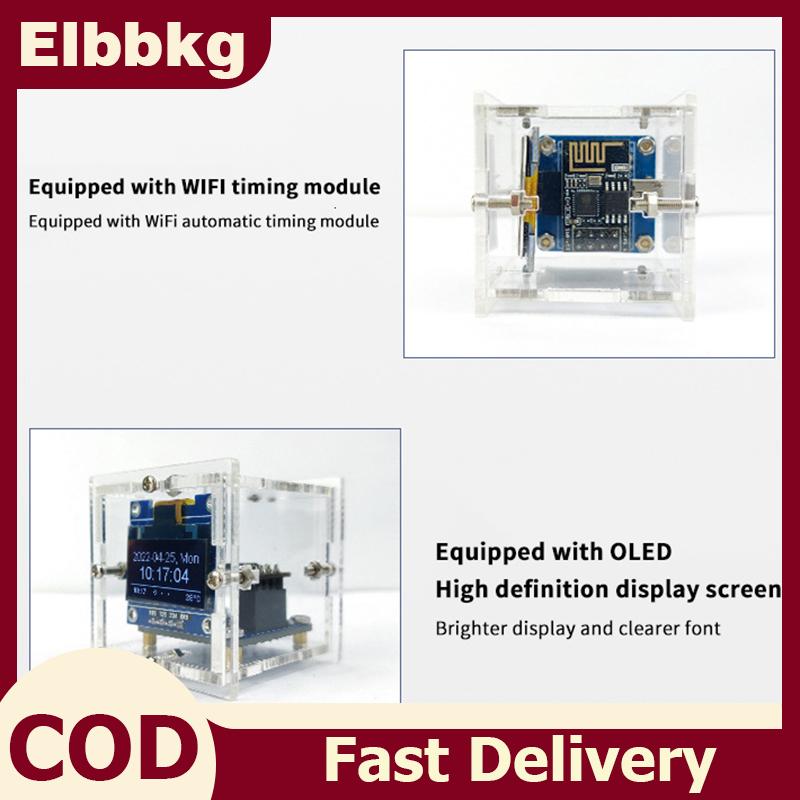 Elbbkg ESP8266นาฬิกาบอกสภาพอากาศขนาดเล็ก, นาฬิกาดิจิตอล ชุดบัดกรีอิเล็กทรอนิกส์มัลติฟังก์ชั่นสถานีอากาศ ราคา 239 บาท*ส่งฟรี