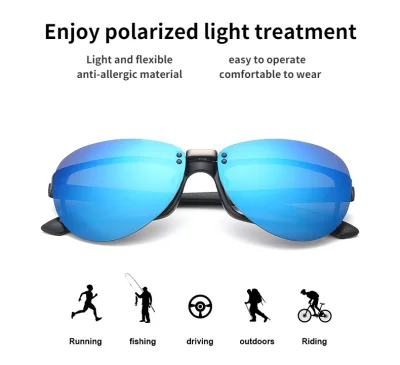 Al-Mg Myopia Clip on Sunglasses Rimless Clip Glasses Polarized Lenses UV400 Suitable Optical Glass