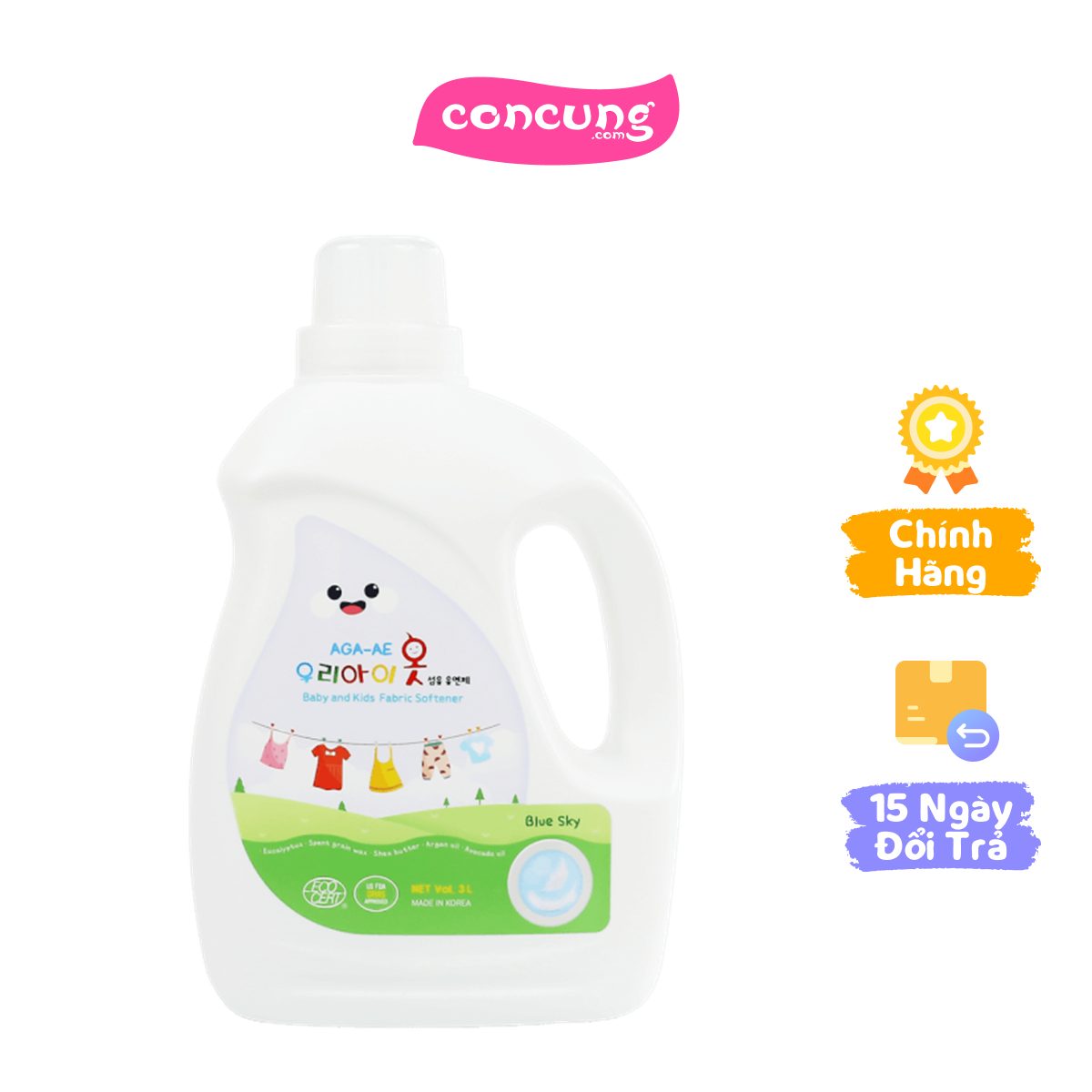Nước xả Hàn Quốc Aga-ae cho bé - Blue Sky 3L