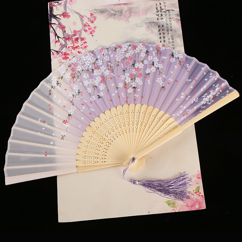 ZM6J3J Thanh lịch Đa-mô hình Đầy màu sắc Món Quà mùa hè Handmade Tre Gỗ Fan Hâm Mộ gấp Múa Hand Fan Fan Thủ Công Mỹ Nghệ Trang Trí nội thất - 2