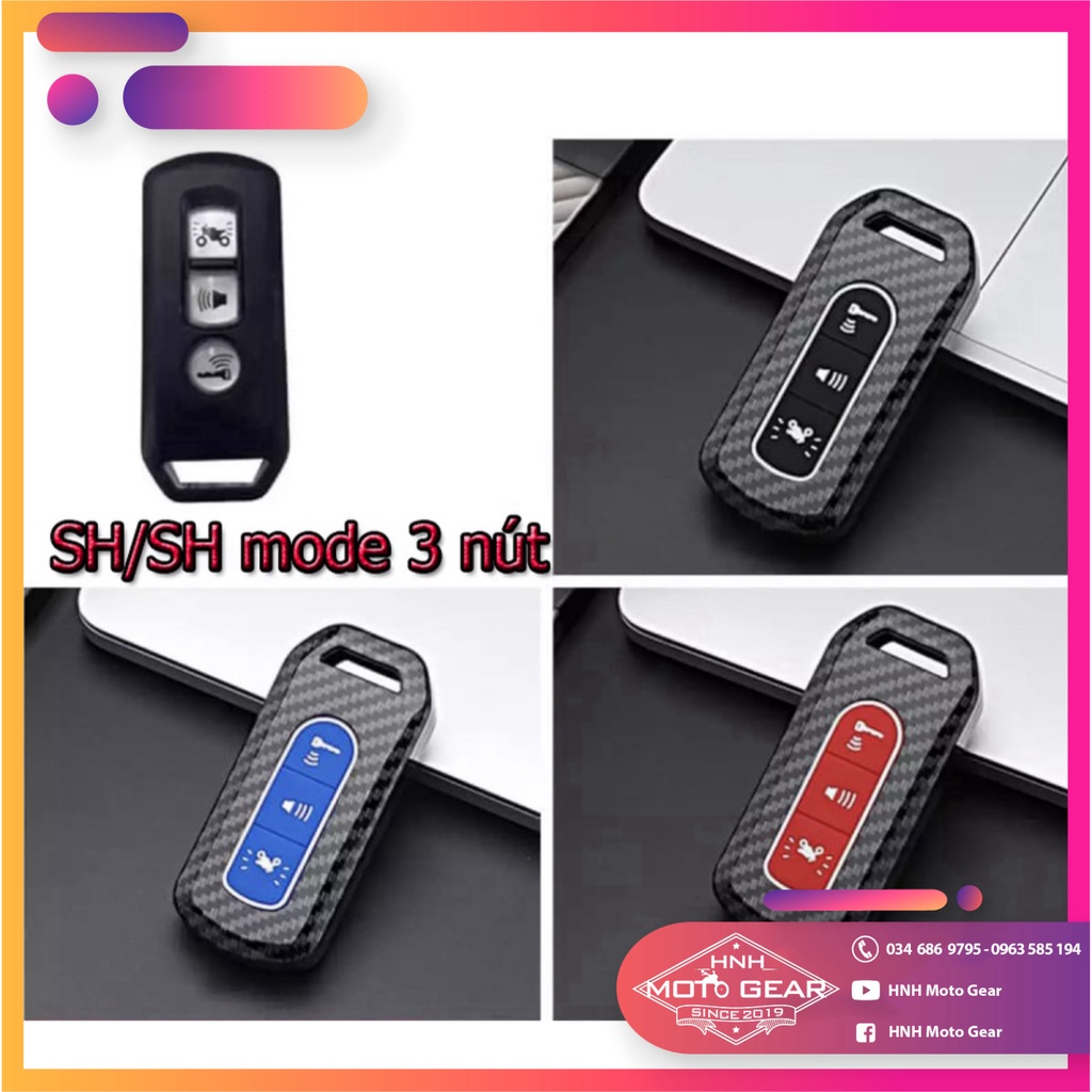 Bọc khóa smartkey sh và sh mode carbon 3 nút
