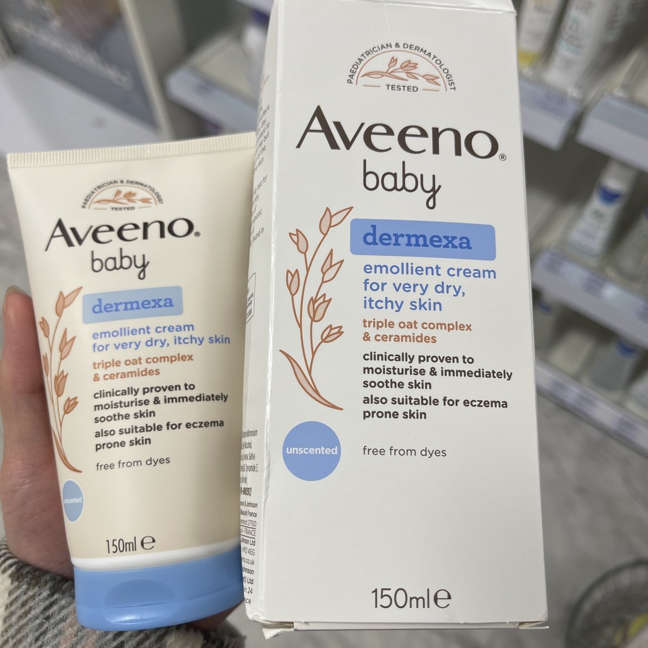 UK Aveeno Baby Newborn Baby Moisturizing Cream 150ML Autumn and Winter Moisturizing Care